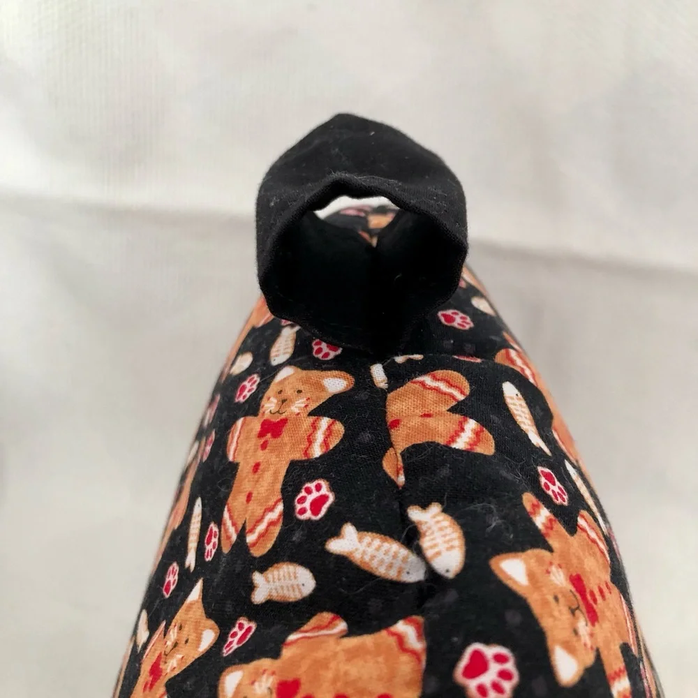 Gingerbread Cat Tea Cozy Print Holidays Christmas Cookie Cotton handmade